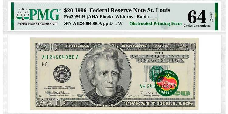 PMG64EPQ = Del Monte Banknotu - Müz etiketi ve Amerikan doları