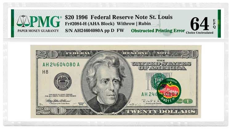 PMG64EPQ = Del Monte Banknotu - Müz etiketi ve Amerikan doları